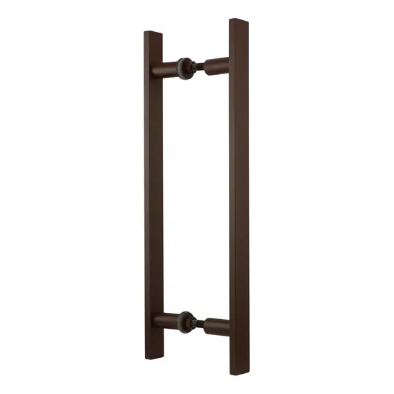 Puxador Duplo 40 Cm - 1 Aço Corten - Porta Madeira/vidro Cor Aço Corten Foto 1