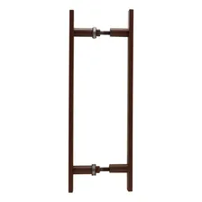 Puxador Duplo 40 Cm - 1 Aço Corten - Porta Madeira/vidro Cor Aço Corten Foto mini  2