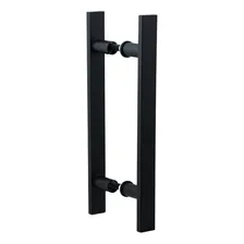 Puxador Duplo 40 Cm - 1 Preto Fosco - Porta Madeira/vidro Foto mini 3
