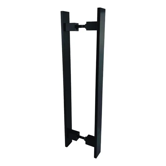 Puxador Duplo 40 Cm - 1 Preto Fosco - Porta Madeira/vidro Foto 1