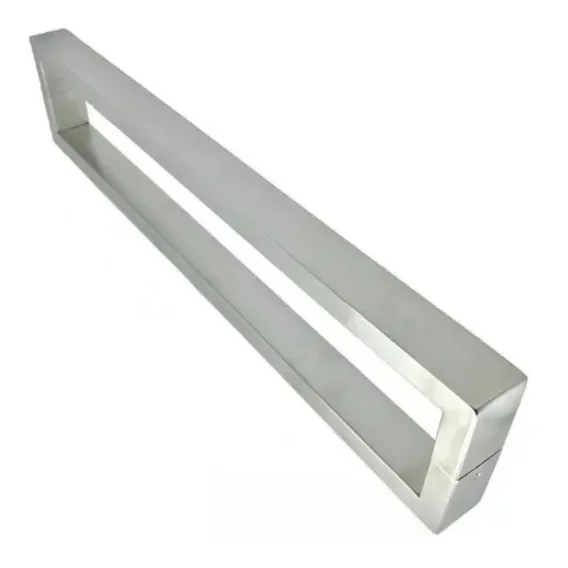 Puxador H 80 Cm Quadrado Duplo Pisa Inox Escovado Soprano Foto 1