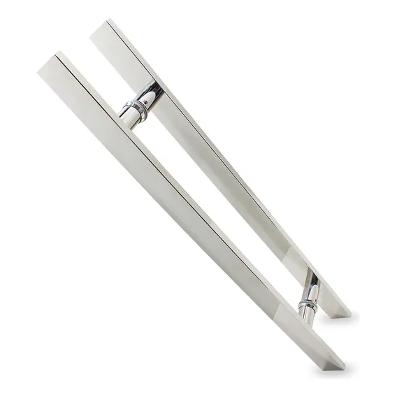 Puxador Inox Chato 100cm (1,0 Metro) Polido Duplo Foto 1