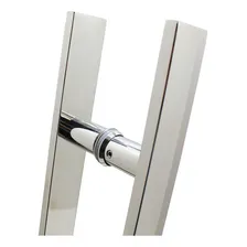 Puxador Inox Chato 80cm Porta De Madeira Vidro Polido Pé Qdd Foto mini 4
