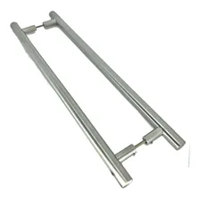 Puxador Inox Porta Pivotante Madeira Vidro Escovado 80cm Cor Inox escovado Foto mini  2