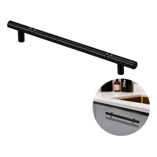 Puxador Para Gavetas E Portas 320 Mm X Ø12 Mm Preto 8 Un. Liso Foto  mini 1