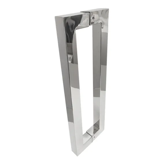 Puxador Porta Aço Inox Retangular 20x20 Polido 30cm Foto 1