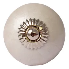Puxador Porta Cerâmica Branco Craquelado Gaveta Armário Foto mini 4