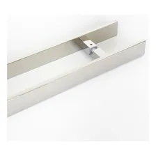 Puxador Porta Pivotante Madeira Vidro Inox 120cm Flat Polido Decorplace Prateado Foto mini 3