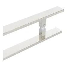Puxador Porta Pivotante Madeira Vidro Inox 120cm Flat Polido Decorplace Prateado Foto mini 4