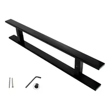 Puxador Porta Pivotante Preto 150 Cm Inox Porta Cerrata Foto  mini 1