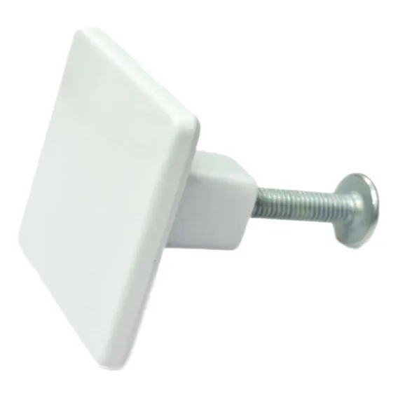 Puxador Quadrado Mercato Único Furo 30mm Gaveta Armários Cor Branco Foto 1