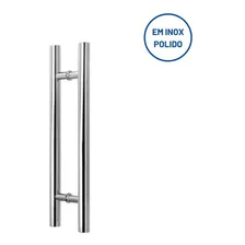 Puxador Redondo Para Porta Vidro/madeira 41cm Inox Polido Foto mini  2