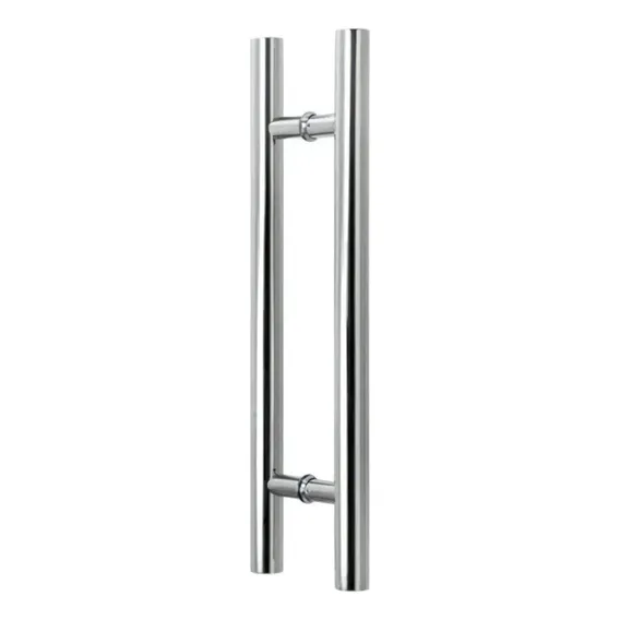 Puxador Redondo Para Porta Vidro/madeira 41cm Inox Polido Foto 1