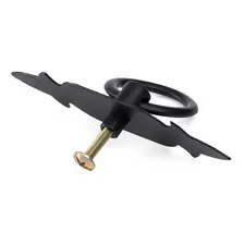 Puxador Rustico + Dobradiças Rustica Na Cor Preto Kit 8 Pcs Foto mini 4