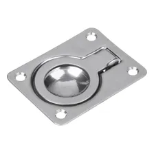 Puxador Tampa Argola Aço Inox C/ Mola 67x50mm Barco Lancha Foto  mini 1