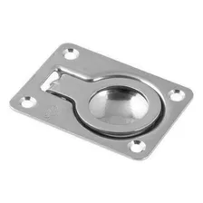 Puxador Tampa Argola Aço Inox C/ Mola 67x50mm Barco Lancha Foto mini  3