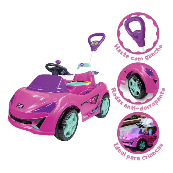 Quadriciclo Carrinho Passeio Pedal Infantil 30kg Mc Laram Cor Rosa Foto 1