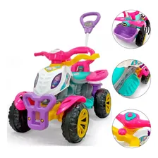 Quadriciclo De Passeio Infantil Rosa Com Empurrador Maral Cor Menina Foto  mini 1