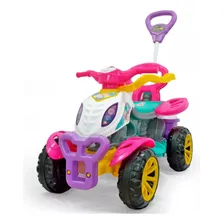 Quadriciclo De Passeio Infantil Rosa Com Empurrador Maral Cor Menina Foto mini  2
