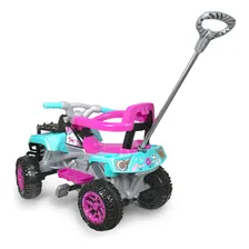 Quadriciclo Infantil 2 Em 1 Calesita Cross Up Rosa Com Haste Foto mini  2