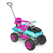 Quadriciclo Infantil 2 Em 1 Calesita Cross Up Rosa Com Haste Foto  mini 1
