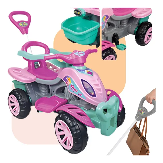 Quadriciclo Infantil Com Pedal Carrinho Menina Jipe Cor Jipe Infantil Com Pedal Foto 1