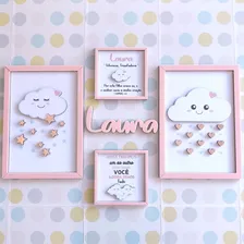 Quadrinhos Quadros Infantil Nuvem Chuva De Amor Quarto BebĂȘ Foto mini 2