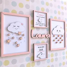 Quadrinhos Quadros Infantil Nuvem Chuva De Amor Quarto Bebê Foto  mini 1
