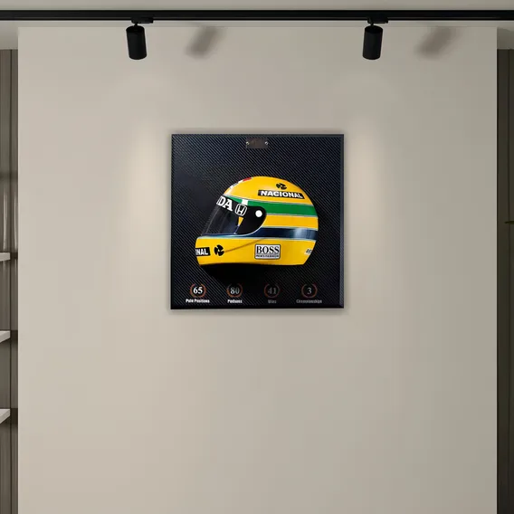 Quadro 3d Decorativo Helmet Capacete F1 50x50 Snn 1988 Foto 1