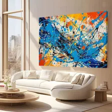 Quadro Abstrato 130x90 Decorativo Sala Quarto Multicor Foto mini 3