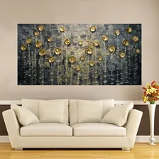 Quadro Abstrato Arte Moderno Preto Dourado Sob Encomenda Foto mini  2