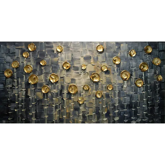 Quadro Abstrato Arte Moderno Preto Dourado Sob Encomenda Foto 1