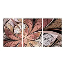 Quadro Abstrato Borboleta Vitral Flor Rose 60x120 Em Tecido Foto mini  2