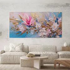 Quadro Abstrato Flores Em Tela Canvas Grande 130x70 Foto mini  2