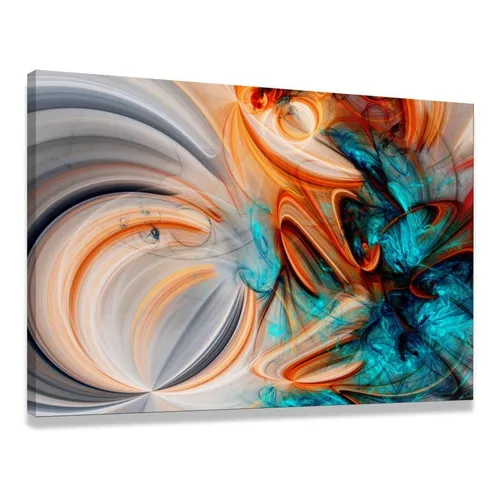 Quadro Abstrato Tela Canvas 120x80 Colorido Moderno Sala Foto 1
