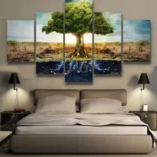 Quadro Arvore Da Vida 5 Peças Mosaico Foto  mini 1