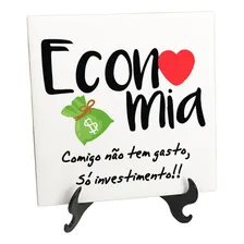 Quadro Azulejo Curso Economia Frase S贸 Investimento Foto mini 1
