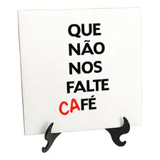 Quadro Azulejo Engraçado Frase Que Não Nos Falte Café Fé Foto mini 1