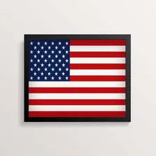 Quadro Bandeira Estados Unidos 24x18cm Foto mini 1