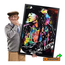 Quadro Blues Stevie Ray Vaughan Srv Music Com Moldura A1 Cor Cores vivas, impressão HD Cor da armação Moldura na cor PRETA Foto  mini 1