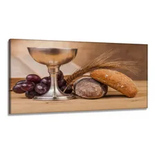 Quadro Ceia Calice Vinho Cozinha Copa Tecido Canvas 130x60 Foto mini 1