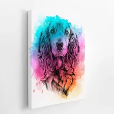 Quadro Cocker Spaniel Inglês Cão Aquarela Canvas 20x30cm Foto mini  2