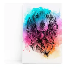 Quadro Cocker Spaniel Inglês Cão Aquarela Canvas 20x30cm Foto  mini 1