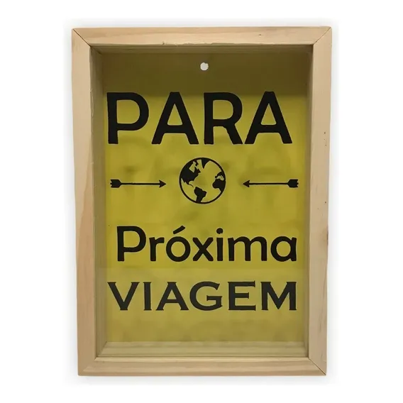 Quadro Cofre Madeira Vidro Decoração - Vários Modelos Foto 1