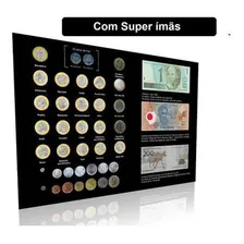 Quadro Coleção Plano Real Moedas Comemorativa Nota 200 Reais Foto mini 1