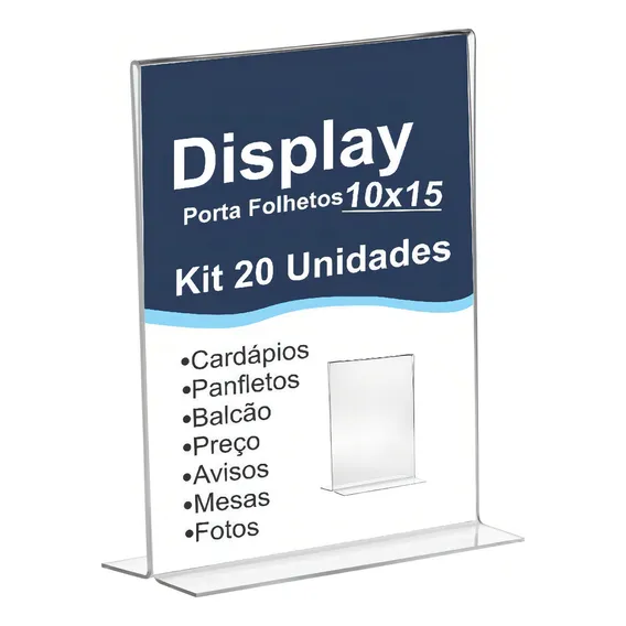 Quadro De Aviso Display Mesa Porta Folha 10x15 - 20 Und Foto 1