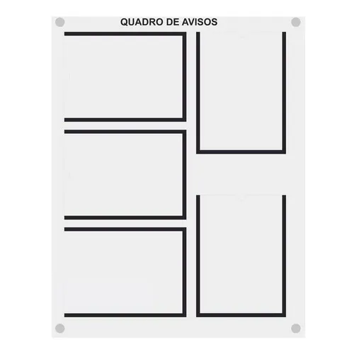 Quadro De Aviso Gestão Com 5 Displays A4 AcrÃlico 3 Preto Foto 1