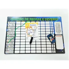Quadro De Regras E Deveres Mdf Lousa Caneta Escreve E Apaga Foto mini 1