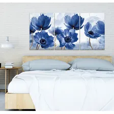 Quadro Decorativo 122x60 Sala Quarto Abstrato Flor Azul Foto mini 3