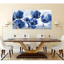 Quadro Decorativo 122x60 Sala Quarto Abstrato Flor Azul Foto mini 2